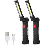 Gifts for Men Him Dad Handyman Rechargeable Flashlights LED Work Lights with Magnetic Base 360Â° Rotate 5 Modes(2 Pack)