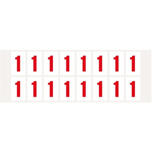 Aufkleber I Ziffer 1, weiß/rot, Folie, Schrifthöhe 25mm, 22x36mm, 320 Stück/Packung Image