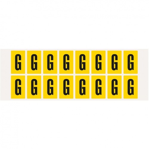 Aufkleber I Buchstabe G, gelb/schwarz, Folie, Schrifthöhe 25mm, 22x36mm, 320 Stück/Packung Image