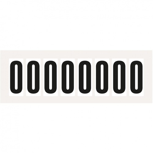 Aufkleber I Buchstabe O, weiß/schwarz, Folie, Schrifthöhe 50mm, 22x57mm, 160 Stück/Packung Image