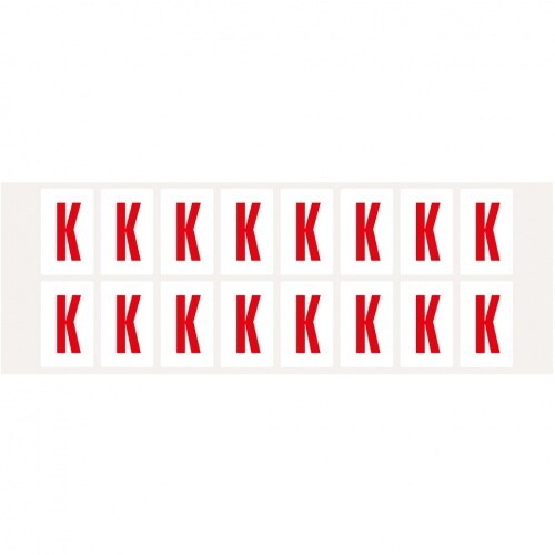 Aufkleber I Buchstabe K, weiß/rot, Folie, Schrifthöhe 25mm, 22x36mm, 320 Stück/Packung Image