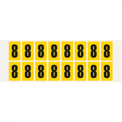 Aufkleber I Ziffer 8, gelb/schwarz, Folie, Schrifthöhe 25mm, 22x36mm, 320 Stück/Packung Image