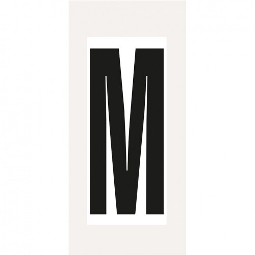 Aufkleber I Buchstabe M, weiß/schwarz, Folie, Schrifthöhe 150mm, 72x170mm, 20 Stück/Packung Image