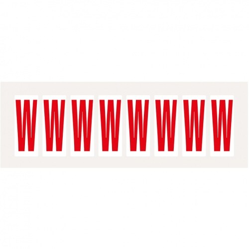 Aufkleber I Buchstabe W, weiß/rot, Folie, Schrifthöhe 50mm, 22x57mm, 160 Stück/Packung Image