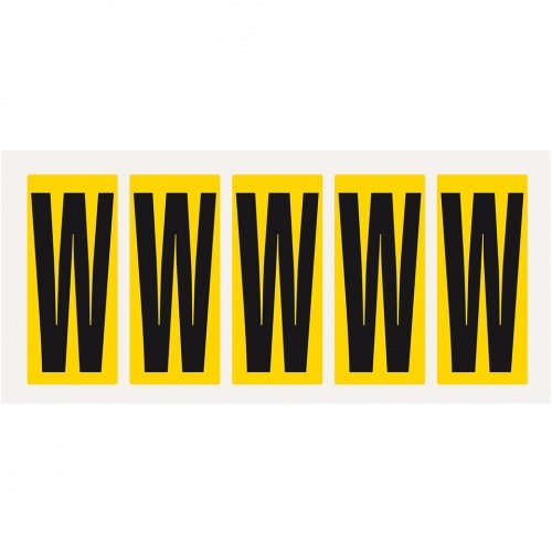 Aufkleber I Buchstabe W, gelb/schwarz, Folie, Schrifthöhe 75mm, 38x88mm, 100 Stück/Packung Image
