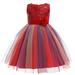 hirigin Kids Formal Dress Flower Sequins Round Collar Sleeveless One-Piece