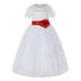 Ekidsbridal White Floral Lace Vintage Flower Girl Dresses Beauty Pageant Wedding Tulle Gown LG2T 6