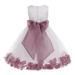 Ekidsbridal Satin Floral Petals Rose Tulle White Flower Girl Dress Formal Evening Gown Pretty Princess Wedding Photoshoot Ballroom 007 4