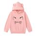 4T Baby Girls Clothes Baby Girls Long Sleeve Hooded Tops 4-5T Baby Girls Fall Winter Hoodie Tops Pink