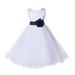 Ekidsbridal White Tulle Rattail Edge Flower Girl Dress Pretty Princess Formal Evening Elegant Mini Bridal Gown for Wedding 829S 8