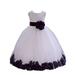 Ekidsbridal White Tulle Rose Petals Formal Flower Girl Dresses Junior Pageant Birthday Party Pretty Princess Ballroom Gown 302S 16