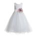 Ekidsbridal Ivory Floral Lace Heart Cutout Formal Flower Girl Dress Pretty Princess Wedding Tulle Mini Bridal Gown 172T 4