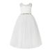 Ekidsbridal Ivory Floral Lace Neck A-Line Keyhole Back Flower Girl Dress Christening 178R4 12