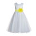 Ekidsbridal Ivory V-Back Lace Edge Junior Flower Girl Dress Wedding Tulle Junior Pageant Gown for Toddlers 183T 10