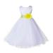 Ekidsbridal White Tulle Rattail Edge Flower Girl Dress Pretty Princess Formal Evening Elegant Mini Bridal Gown for Wedding 829S M