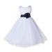 Ekidsbridal White Tulle Rattail Edge Flower Girl Dress Pretty Princess Formal Evening Elegant Mini Bridal Gown for Wedding 829S 2