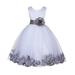 Ekidsbridal Ivory Floral Lace Bodice Rose Petal Tulle Junior Flower Girl Dress Beauty Pageant Communion Baptism Ball Gown 165S M