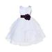 Ekidsbridal White Satin Shimmering Organza Formal Flower Girl Dresses Junior Bridesmaid Dress Special Occasion Dresses Communion Dress Baptism Dress Holiday Dresses Toddler Girl Dresses 4613S