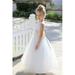 Ekidsbridal Ivory V-Back Lace Edge Junior Flower Girl Dress Wedding Tulle Junior Pageant Gown for Toddlers 183T 10