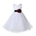 Ekidsbridal White Tulle Rattail Edge Flower Girl Dress Pretty Princess Formal Evening Elegant Mini Bridal Gown for Wedding 829S 10