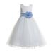 Ekidsbridal Ivory Floral Lace Heart Cutout Formal Flower Girl Dress Pretty Princess Wedding Tulle Mini Bridal Gown 172T 14