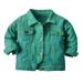 Konbeca Toddler Baby Girls Jean Jacket Coat Fall Winter Tie Dye Ripped Denim Jacket Button Down Coat for Kids Boys Kids Jean Jacket Coat Green 2-3 Years