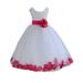 Ekidsbridal White Tulle Rose Petals Formal Flower Girl Dresses Junior Pageant Birthday Party Pretty Princess Ballroom Gown 302S 10