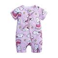 TUOBARR Toddler Baby Boys Girls Cute Cartoon Animal Pattern Short Sleeve Double Zipper Romper Jumpsuit Pink (3M-3T)