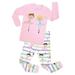 Elowel Ballerina Pajama Set Toddler Girl PJs 2-Piece Kids Pajamas Size 3T