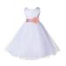 Ekidsbridal White Tulle Rattail Edge Flower Girl Dress Pretty Princess Formal Evening Elegant Mini Bridal Gown for Wedding 829S S