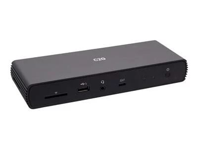 C2G Thunderbolt 4 USB-C 10-in-1 Dual Display Docking Station with Ethernet, USB, SD Card Reader, 3.5mm Audio and Power Delivery up to 90W