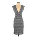 Maurices Casual Dress - Sheath Plunge Sleeveless: Gray Dresses - Women's Size X-Small