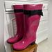 Kate Spade Shoes | Kate Spade Tall Rain Boots With Bow | Color: Black/Pink | Size: 9
