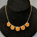 Kate Spade Jewelry | (#47) Nwot Kate Spade Belle Fleur Orange Jeweled Necklace | Color: Cream/Orange | Size: Os