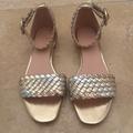 J. Crew Shoes | J. Crew Braided Gold And Silver Sandals With Ankle Strap Size 7 | Color: Gold/Silver | Size: 7