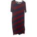 Lularoe Dresses | Lularoe Striped Julia Dress - Size Large | Color: Blue/Red | Size: L