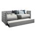 Etta Twin Size Upholstered Daybed With Twin Trundle in Light Grey - CasePiece USA C50005-011
