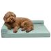 FurHaven Paw-Quilted Orthopedic Chaise Lounge Bolster Pet Bed Polyester/Memory Foam in White | 6.5 H x 27 W x 36 D in | Wayfair 44481814