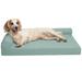 FurHaven Paw-Quilted L-Chaise Bolster w/ Orthopedic Polyester/Memory Foam in White | 6.5 H x 27 W x 36 D in | Wayfair 64481814