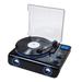 Victor Beacon Decorative Record Player in Black/Blue/White | 5.3 H x 16.6 W x 13.6 D in | Wayfair VHRP-1200-BK