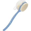 Shower Body Brush with Bristles and Loofah Body Scrubber with Long Handle Back Scrubber for Shower Bath Sponge Shower Brush for Men and Women Massage Body Brush for Skin Exfoliating (Blue)