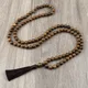 Collier de perles Mala Vintage pour hommes et femmes 108 perles en bois originales pompon Yoga