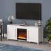 Everly Quinn Winfrey TV Stand for TVs up to 65" w/ Electric Fireplace Included Wood in White | 25 H x 58 W x 15.75 D in | Wayfair