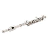 Piccolo Ottavino Half-size Flute Silver Plated C Key Cupronickel with Cleaning Cloth Screwdriver Padded Box