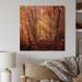 Millwood Pines Colorful Trees In Autumn Forest - Traditional Wood Wall Art Décor - Natural Pine Wood Metal in Brown/Green/Yellow | Wayfair