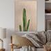 Union Rustic Green Cactus South Western Plant Botanical Detail - Unframed Painting on Wood Metal in Brown/Green/White | 32 H x 16 W x 1 D in | Wayfair