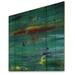 17 Stories Paint Strokes in Shade Of Green III - Unframed Painting on Wood in Blue/Brown/Green | 16 H x 16 W x 1 D in | Wayfair