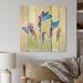 August Grove® Lavander Flowers w/ Blue Butterflies - Traditional Wood Wall Art Décor - Natural Pine Wood in White | 36 H x 36 W x 1 D in | Wayfair