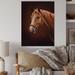 Gracie Oaks Portrait Of Horse w/ White Nose II - Farmhouse Wood Wall Art Décor - Natural Pine Wood in Brown | 12 H x 8 W x 1 D in | Wayfair