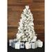 The Holiday Aisle® 6.5-Foot Pre-Lit Snow Flocked Snowy Pine Christmas Tree, Smart Lights in Green | Wayfair FFSN065-3SN